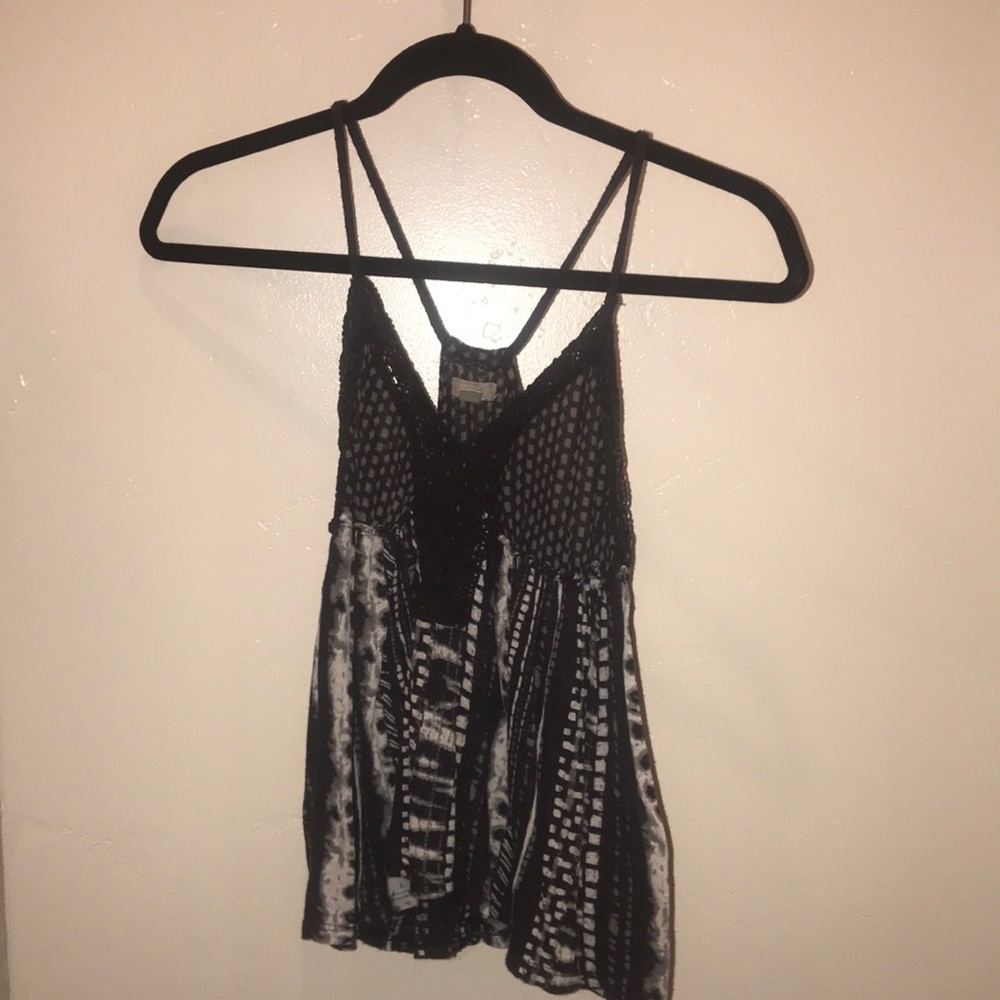 black and white tribal razor back tank top